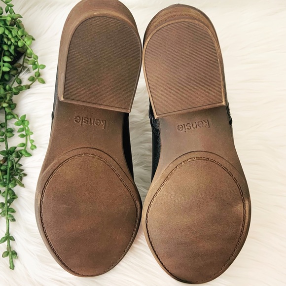 kensie Women's Black Leather Short Ankle Boots New - Picture 10 of 11